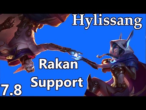 Hylissang as Rakan Support with Xayah ADC S7 Full Gameplay
