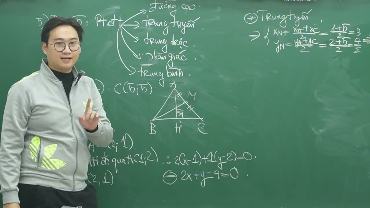 PHƯƠNG TRÌNH ĐƯỜNG THẲNG PHẦN 2 (DẠNG 5: TRUNG TUYẾN, ĐƯỜNG CAO, PHÂN GIÁC, TRUNG TRỰC  - DẠNG 6: ĐOẠN CHẮN)