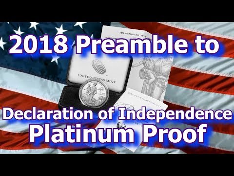 US Mint Releases 1st 2018 Preamble to Declaration of Independence Platinum Proof Coin