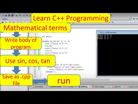 C Programming Basic Part 5 Math Functions Sin Cos Log Code Blocks