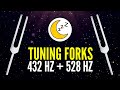 9 HOURS Tuning Forks 432 Hz + 528 Hz: The Most Powerful Frequencies for Sleep (Epsilon Waves) 😴
