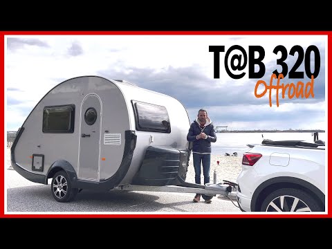 T@B 320 von Knaus Tabbert (650 Kg): Mini Retro-Wohnanhänger mit VW T-Roc Cabriolet R-Line!