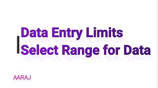 Set Character or Digits Limit in MS Excel Cells  | Set Data Range | How to Limit Cell Value Entry.