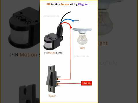 PIR motion sensor wiring diagram #shorts #electricalwiring
