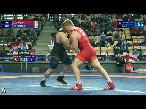 Qual. GR - 130 kg: O. YILDIRIM (TUR) df. O. MARVIK (NOR) by VPO1, 3-1