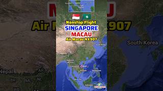 Singapore 🇸🇬 to Macau 🇲🇴 Flight Route with Air Macau #aviation #macau #singapore