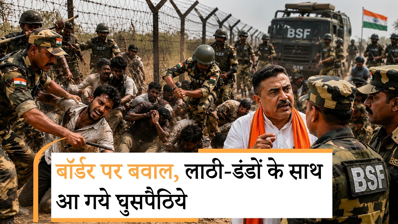 India Bangladesh Border पर लाठी-डंडों और चाकू के साथ आ गये घुसपैठिये, BSF ने दिया उकसावे का जवाब