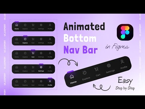 Animated Bottom Navigation Bar in Figma | Easy tutorial | Prototyping💜🤍🖤