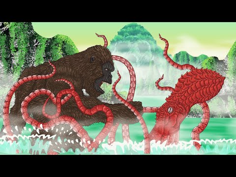 Kong Vs Mire Squid Kaiju Battle Animation