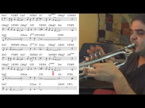 Fly Me to the Moon - trumpet cover (slow theme tutorial) [key signature: add C# and F#]