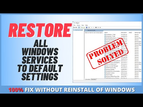 How to Restore All Windows Services To Default Settings