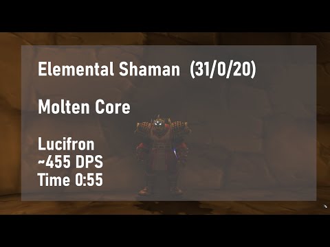 Elemental Shaman Lucifron Molten Core | ~455 DPS | World of Warcraft CLASSIC Speedrun