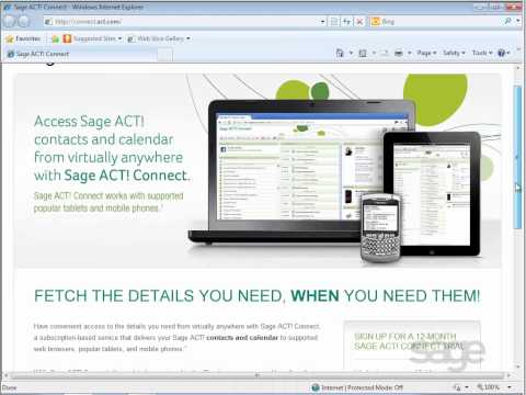 ‪Sage ACT! Tutorial: Getting Started: Sage ACT! Connect: Setting Up a Trial Account‬