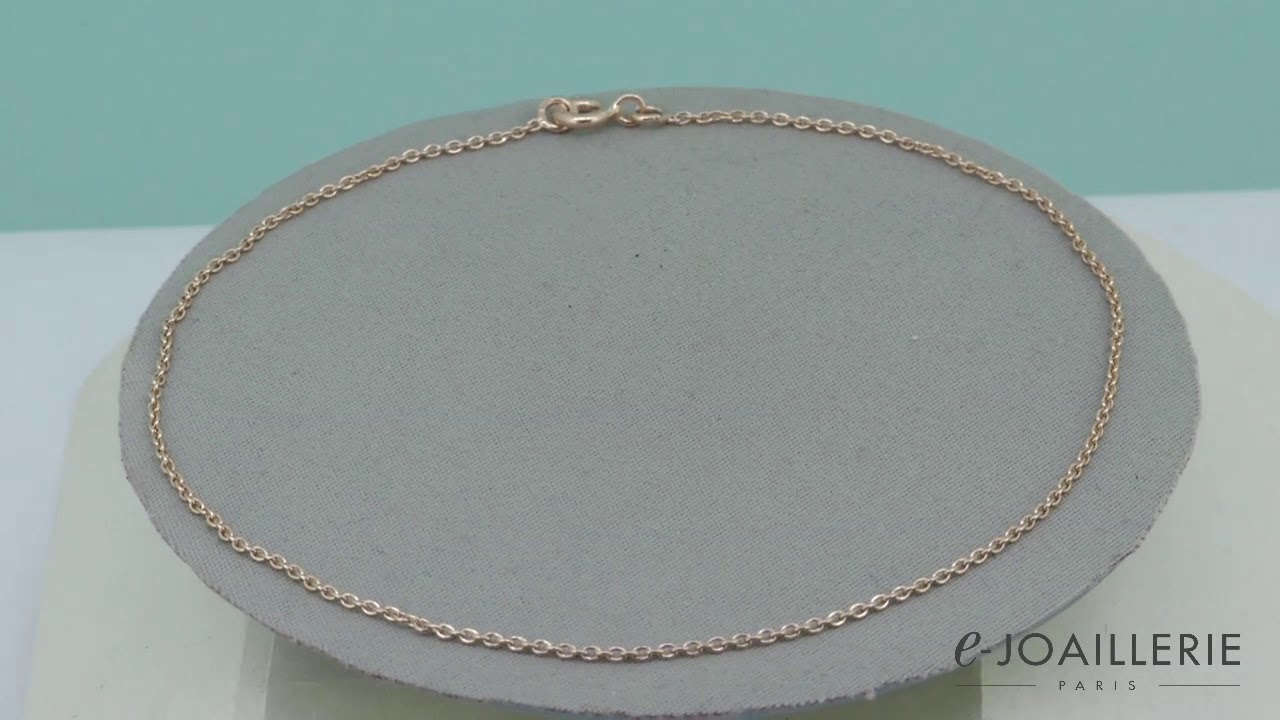 www.e-joaillerie.com – Chaine de cheville en or rose 18 carats maille forçat