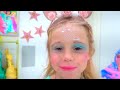 Nastya e espelhos mágicos mudando de rosto, história engraçada para crianças