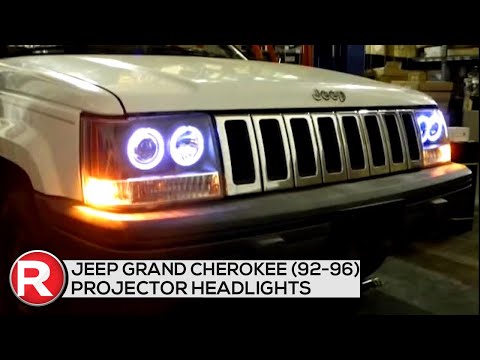 Jeep Grand Cherokee Projector Headlights (92-96) Spec-D LED Halo - Black/Chrome - DIY Install How To