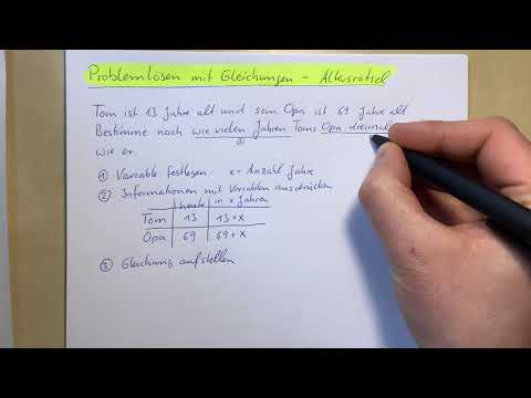 Problemlösen mit Gleichungen - Altersrätsel
