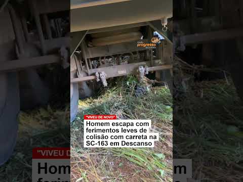 ⚠️ Susto na SC-163! Carreta arrasta moto em acidente no "descidão de Itajubá", em Descanso. #shorts
