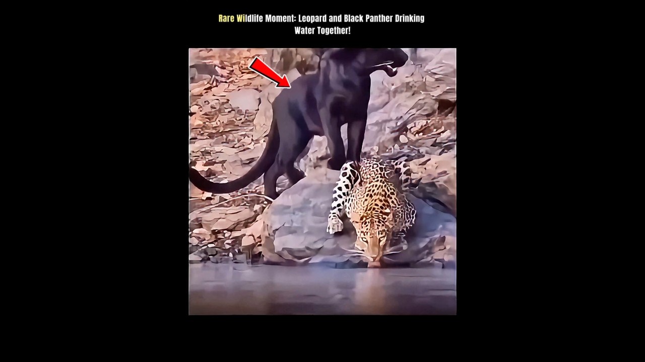 The Incredible Encounter Between a Leopard and a Black Panther#animals#nature #wildlife