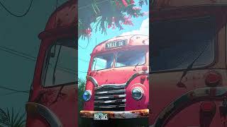 Retro Wooden Wall Art - Bus