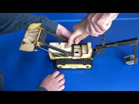 tonka trencher backhoe digger vintage pressed metal toy