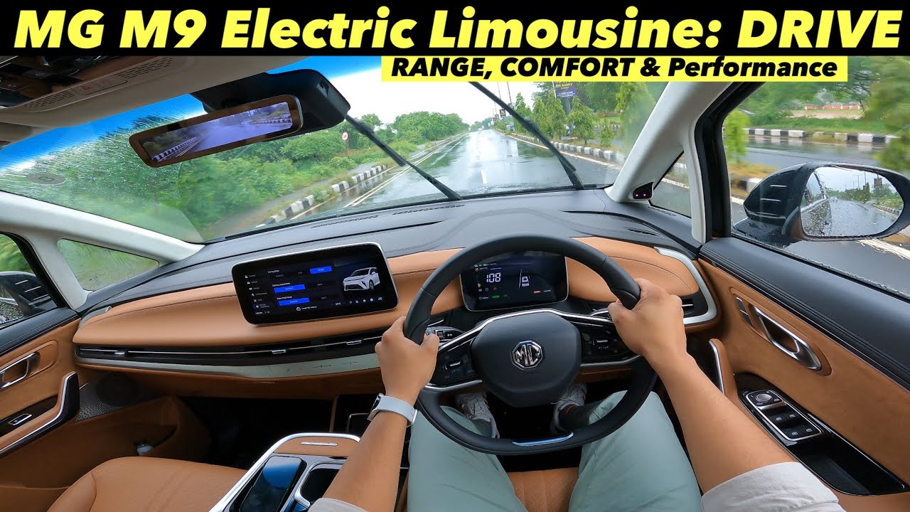 MG M9 Ev Detailed Drive Review + Rear Seats Comfort + Range + Price ? All Details in One Video !