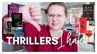 Things I HATE in THRILLERS // 40+ thriller books I DO NOT recommend & why I don't like them