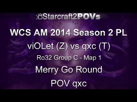 SC2 HotS - WCS AM 2014 S2 PL - viOLet vs qxc - Ro32 Group C - Map 1 - Merry Go Round - qxc