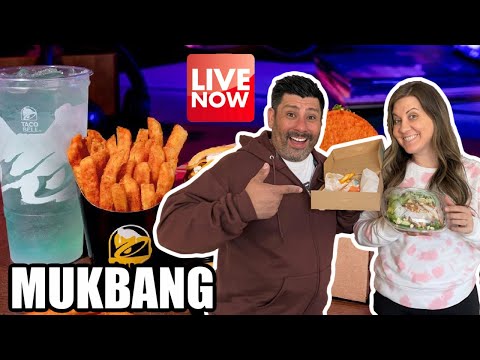 LIVE TACO BELL MUKBANG | NACHO FRIES BOX and a WENDY'S...