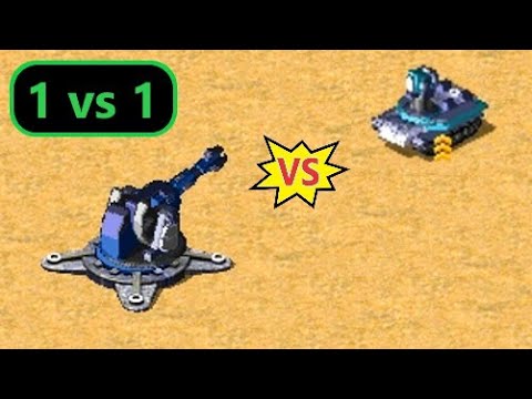 Grand Cannon vs Prism Tank - Different battle scenarios - Red Alert 2