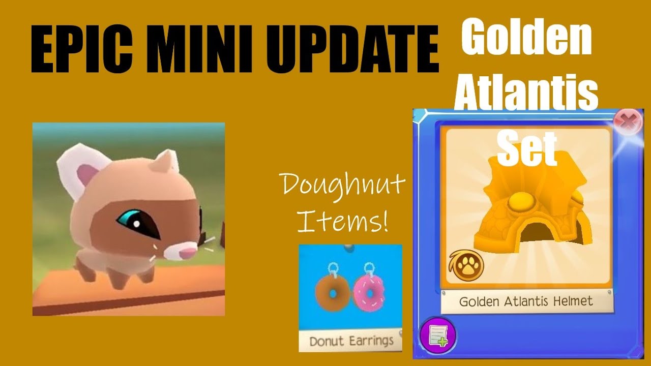 EPIC Mini Update! Pet Ferrets, GOLDEN Atlantis Armor, Doughnut Items, More! | Animal Jam
