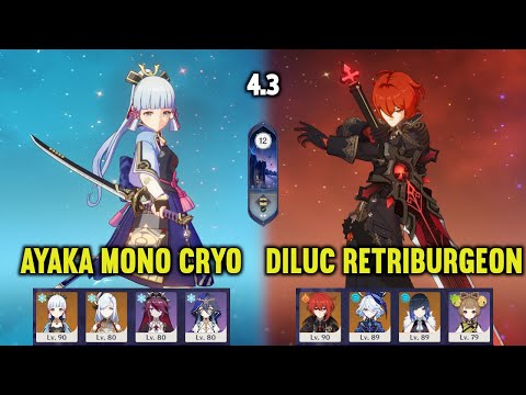 (F2P) C0 AYAKA Mono Cryo & C0 DILUC Retriburgeon | 4.3 Spiral Abyss Floor 12 | Genshin Impact