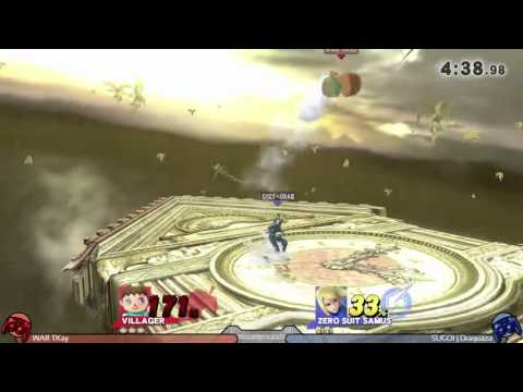 Smash WiiU - WTT7 - Singles - WQF - WAR TKay (Marth, Villager, Sheik) vs SUGOI Draquaza (Mario, ZSS)