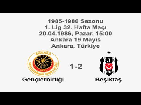 Gençlerbirliği 1-2 Beşiktaş [HD] 20.04.1986 - 1985-1986 Turkish 1st League Matchday 32