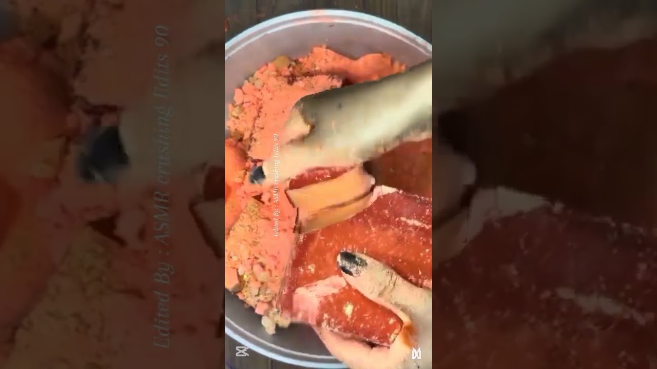 Red dyed and reformed crunchy crispy flakey gym chalk Asmr #shorts #asmr #reels #viralvideo
