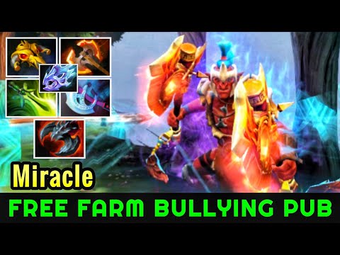 Miracle [Troll Warlord] When Pro Free Farm and Bullying Pub Game 7.22 Dota 2