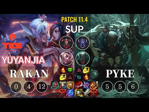 TES yuyanjia Rakan vs Pyke Sup - KR Patch 11.4