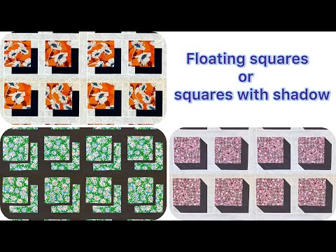 Floating Squares or Shadowbox Pattern or 3-D Squares,  3 different designs! For Beginners