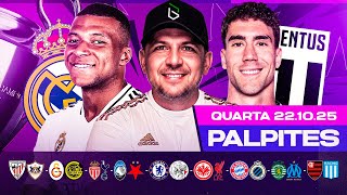 PALPITES DE FUTEBOL PARA 22 10 2025 (QUARTA-FEIRA) | Boleiros Tips