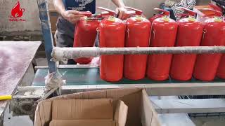 Dry chemical powder fire extinguisher filling line