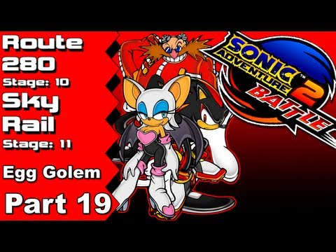 Let's Play Sonic Adventure 2 Battle - Dark Story - Stage 10 + 11 - Route 280, Sky Rail, Egg Golem