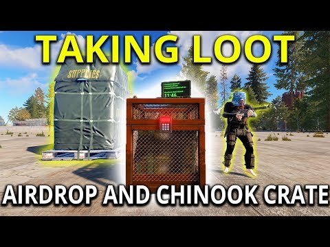 Taking The Airdrop And Chinook Crate For Good Loot - Rust Solo Survival Gameplay