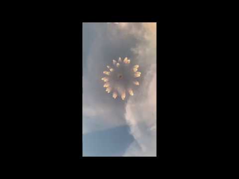 5' inch cylinder shell , golden fluttering butterfly with red pistil (Italian farfalle)