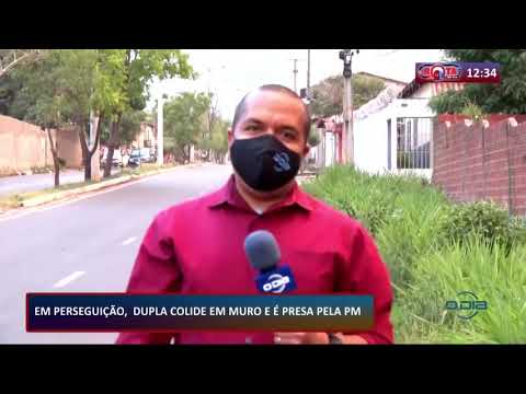 Dupla colide em muro durante perseguição e são presos pela Polícia Militar 13 10 2020