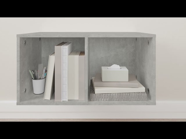 Video teaser for 805475 vidaXL Wall mounted TV Cabinet Concrete Grey 37x37x72 cm Engineered Wood
