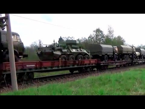 Railways Large Russian Column Trucks Tanks VDV Vehicles Reinforcements Movilizaed To Donbass Front