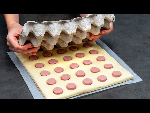 You will be delighted with this trick! Delicious appetizer with puff pastry and sausages