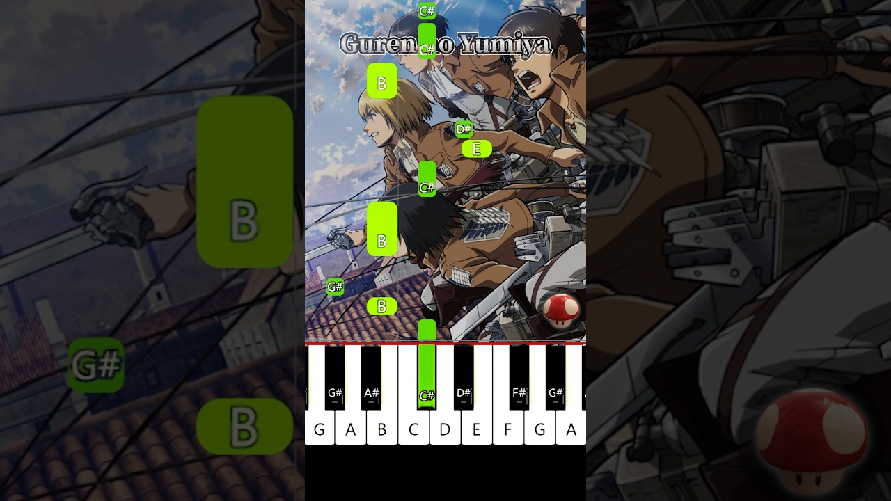 Guren no Yumiya - Attack on Titan - BEGINNER PIANO TUTORIA   #gurennoyumiya #attackontitan