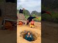 2 Ferocious Gorilla Monsters Attack 2 Scared Beautiful Brave Girl And Young Man