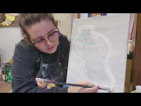 Snow Angel Snowman - LIVE Recorded Acrylic Paint Class for Kids at Creative Barracks Arts Studio 